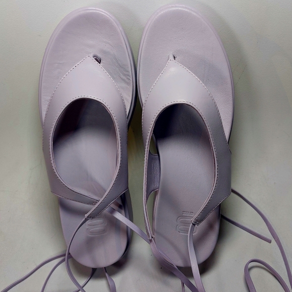 8 by YOOX lilac leather flatform ankle-wrap thong sandals, EU40, NWT - Picture 6 of 11